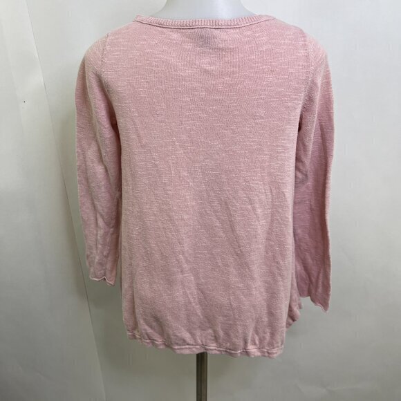 Eileen Fisher Sweater PP Petite Linen Cotton Pink Long Sleeve Crew Neck Solid - Picture 9 of 16